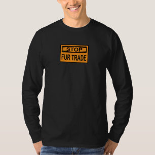 Stop het oranje van het Handelsbord Fur T-shirt