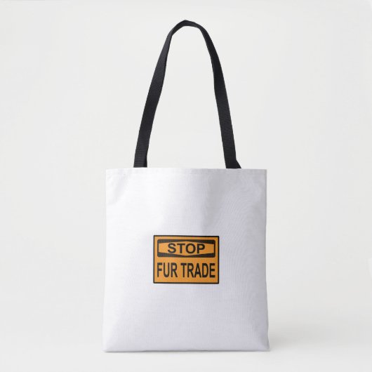 Stop het oranje van het Handelsbord Fur Tote Bag (Voorkant)