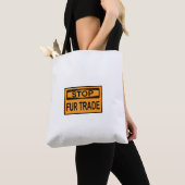 Stop het oranje van het Handelsbord Fur Tote Bag (Dichtbij)