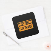 Stop het oranje van het Handelsbord Fur Vierkante Sticker (Envelop)