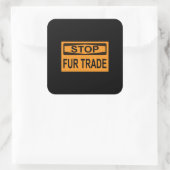 Stop het oranje van het Handelsbord Fur Vierkante Sticker (Tas)