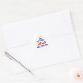 Stop het project 2025 Rollercoaster ! Trump 2025 Ronde Sticker (Envelop)