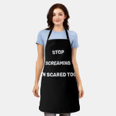 Stop het Schroeven ik ben Scared To White Text Des Schort (Gedragen)