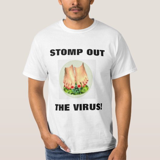 STOP HET SHIRT VIRUS MANNEN WHITE UIT (Voorkant)