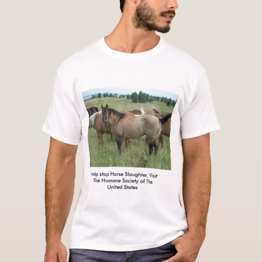 Stop het slachten van paarden t-shirt (Voorkant)