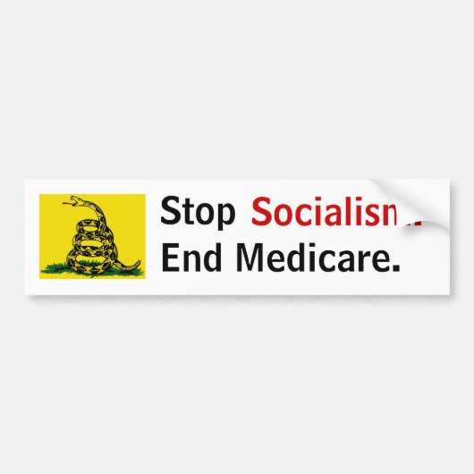 Stop het socialisme - End Medicare Bumpersticker (Voorkant)