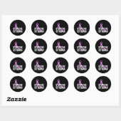 Stop het stigma einde verslaving Paarse lint aware Ronde Sticker (Vel)