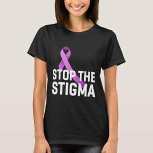 Stop het stigma einde verslaving Paarse lint aware T-shirt