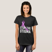 Stop het stigma einde verslaving Paarse lint aware T-shirt (Voorkant volledig)