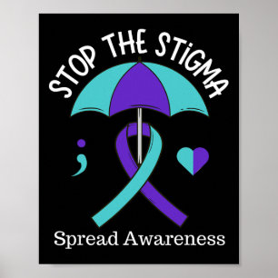 Stop het stigma om zelfmoordbewustzijn te versprei poster