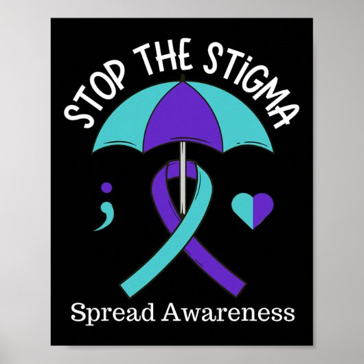 Stop het stigma om zelfmoordbewustzijn te versprei poster (Voorkant)