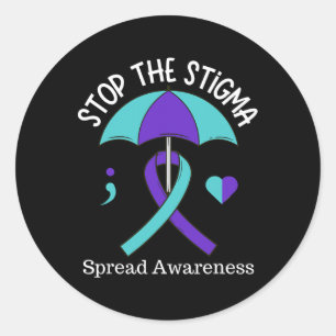 Stop het stigma om zelfmoordbewustzijn te versprei ronde sticker