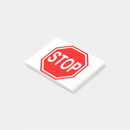 Stop het symbool Stop het pictogram Rood stopteken Post-it® Notes (Schuin)