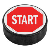 stop het symbool voor het wegverkeersteken hockey puck (3/4)