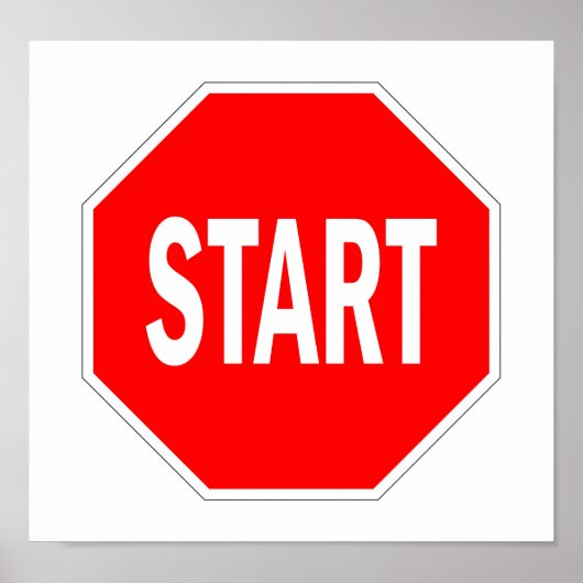 stop het symbool voor het wegverkeersteken poster (Voorkant)