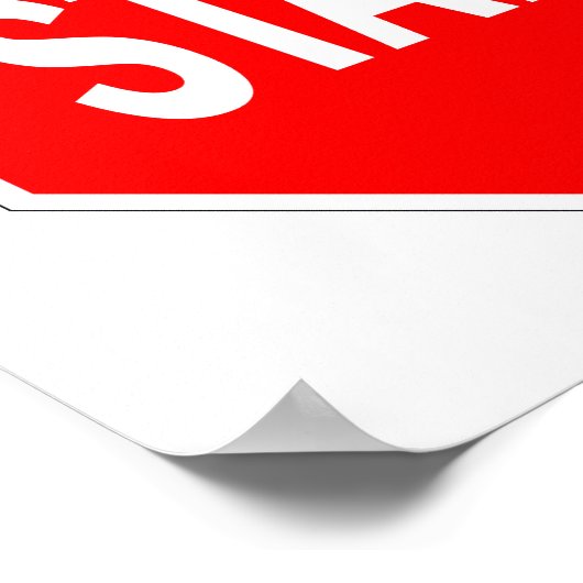 stop het symbool voor het wegverkeersteken poster (Hoek)