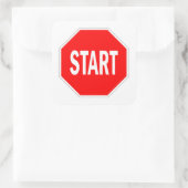 stop het symbool voor het wegverkeersteken vierkante sticker (Tas)