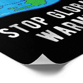 Stop het T-shirt van de Wereldwijde Aarde Dag tege Poster (Hoek)