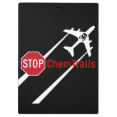 Stop het teken White Chemtrails Planet Death Skull Klembord (Achterkant)