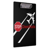 Stop het teken White Chemtrails Planet Death Skull Klembord (Rechts)