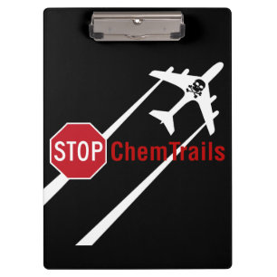 Stop het teken White Chemtrails Planet Death Skull Klembord