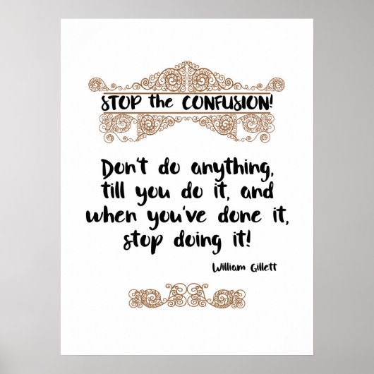 Stop het verbluffende Poster (bruin) met een grapp (Voorkant)