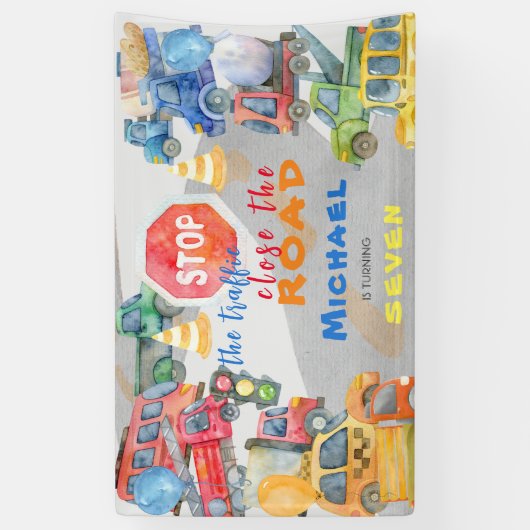 Stop het verkeer dicht bij de verjaardag van de au spandoek (Verticaal)