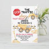 Stop het verkeer Sluit de weg Bouw Kaart (Staand voorkant)