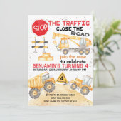 Stop het verkeer Verjaardags weg bouw Kaart (Staand voorkant)