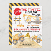 Stop het verkeer Verjaardags weg bouw Kaart (Voorkant / Achterkant)