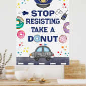 Stop het verzetten van feestvoedsel verjaardagspol poster (Keuken)