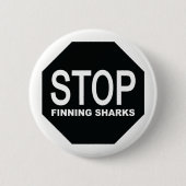Stop het Vinden van het Teken van Haaien Ronde Button 5,7 Cm (Voorkant)