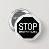 Stop het Vinden van het Teken van Haaien Ronde Button 5,7 Cm (Voorkant /achterkant)