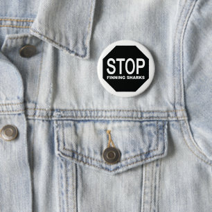 Stop het Vinden van het Teken van Haaien Ronde Button 5,7 Cm