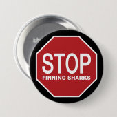 Stop het Vinden van het Teken van Haaien Ronde Button 7,6 Cm (Voorkant /achterkant)