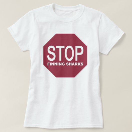 Stop het Vinden van het Teken van Haaien T-shirt (Design voorkant)