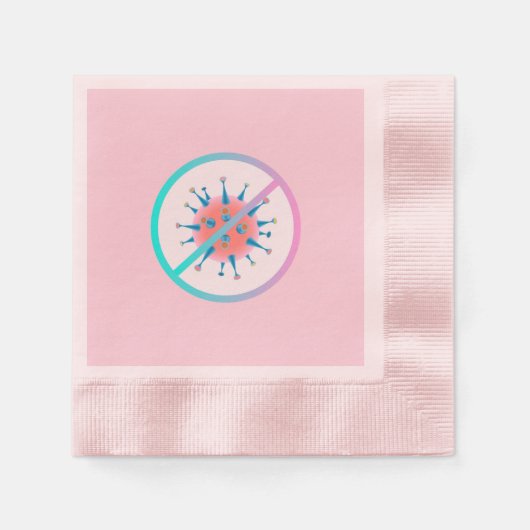 Stop het virus - Roze Servet (Voorkant)