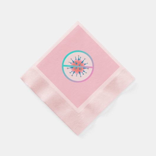 Stop het virus - Roze Servet (Hoek)