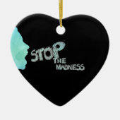 Stop het waanzinnige keramische Ornament (Voorkant)