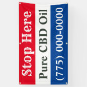 Stop hier CBD Sales 5' Spandoek (Verticaal)