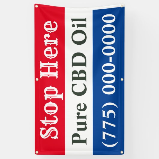 Stop hier CBD Sales 5' Spandoek (Verticaal)