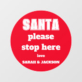 Stop hier met Kinder namen kerstmis Raamsticker (Vel)