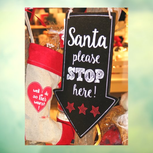 Stop hier Santa Raamsticker (Vel 3)