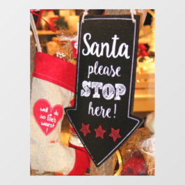 Stop hier Santa Raamsticker