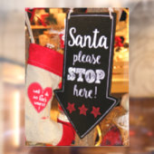 Stop hier Santa Raamsticker (Vel 2)