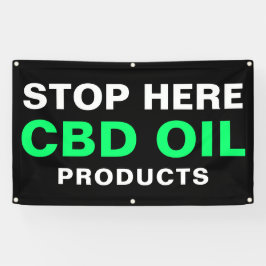 Stop hier voor CBD Oil Bold Green Black Business Spandoek