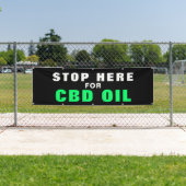 Stop hier voor CBD Olie Bold Black Green Business Spandoek (Insitu)