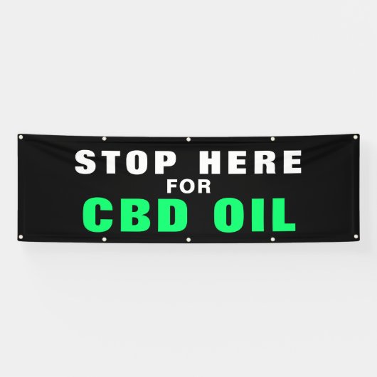 Stop hier voor CBD Olie Bold Black Green Business Spandoek (Horizontaal)
