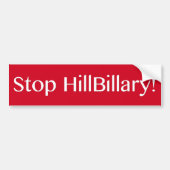 Stop HillBillary Bumpersticker (Voorkant)