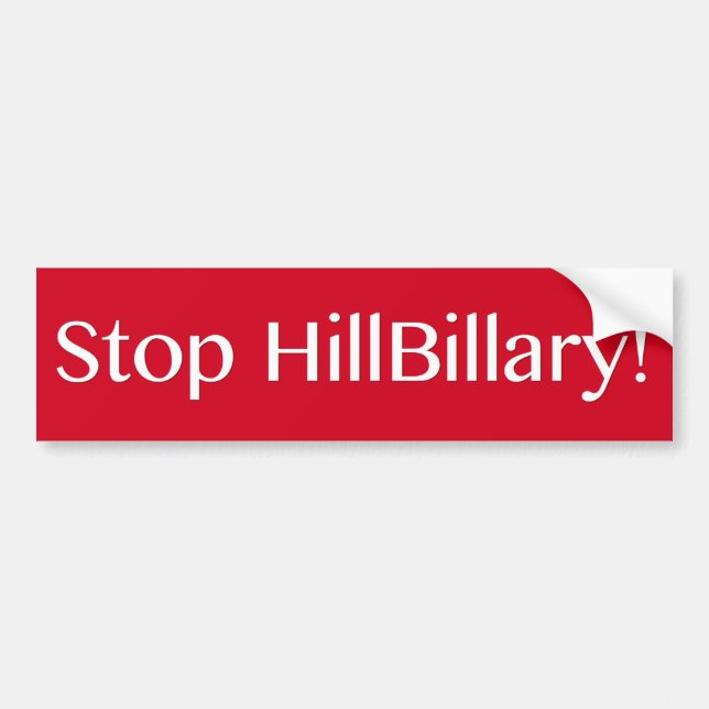 Stop HillBillary Bumpersticker (Voorkant)
